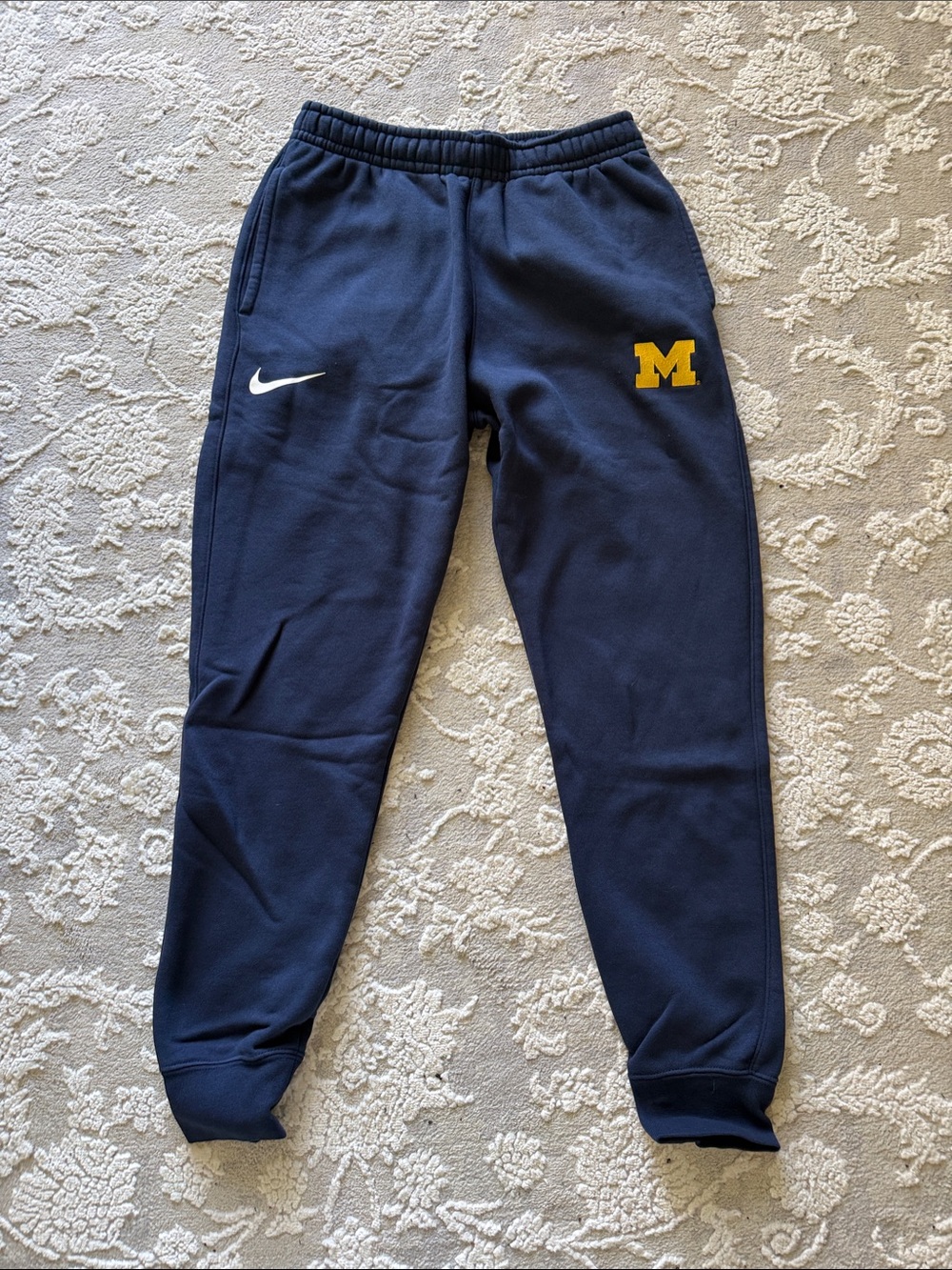 Nike Navy Track Joggers with Maize Michigan Logo
